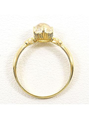 Unbranded 18K (18-karat) Yellow Gold Ring with Quartz Stone, Total Weight 1.7g, Like New Condition. (view 2)