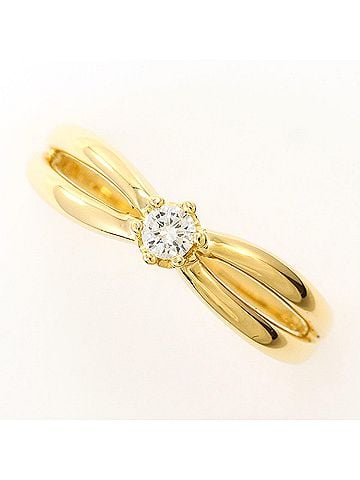 Unbranded 18K (18-karat) Yellow Gold Ring with 0.10ct Diamond, Total Weight 3.1g, Like New Condition. (view 1)