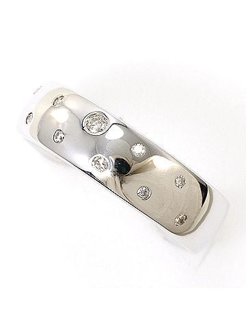 Unbranded 18K (18-karat white gold) ring with 0.12ct diamond, includes appraisal certificate, total weight 7.3g, like new condition. (view 1)