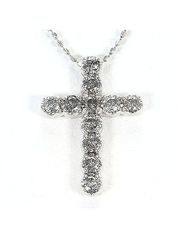 Unbranded 18K (18-karat white gold) necklace with 0.50ct diamond, includes appraisal certificate, total weight 3.3g, 38cm length, like new condition. (view 1)