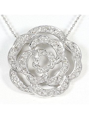 Unbranded 18K (18-karat white gold) necklace with 0.54ct diamond, includes appraisal certificate, total weight 5.8g, 40cm length, like new condition. (view 1)
