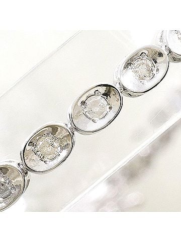 Unbranded K14 14K WG White Gold Bracelet with 1.00ct Diamond, Certificate of Authenticity Included, Total Weight 4.0g, 17.5cm, Like New Condition. (view 2)