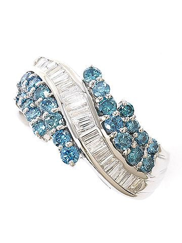 Unbranded PT900 Platinum Ring with Blue Diamond (Treated), 1.05ct Diamond, Certificate of Authenticity, Total Weight 6.5g, Like New Condition. (view 1)
