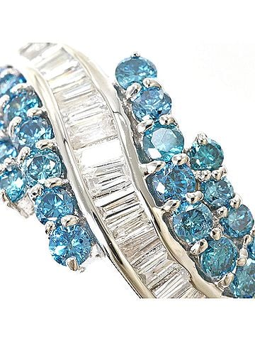 Unbranded PT900 Platinum Ring with Blue Diamond (Treated), 1.05ct Diamond, Certificate of Authenticity, Total Weight 6.5g, Like New Condition. (view 2)