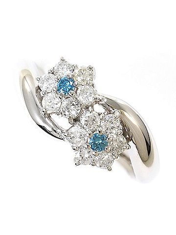 Unbranded PT900 Platinum Ring with 1 Blue Diamond (Treated), Certificate, Total Weight 5.6g, Like New Condition. (view 1)