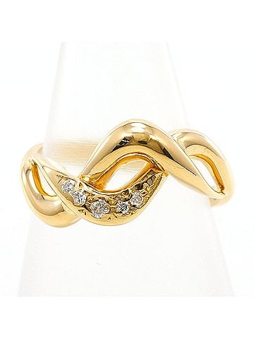 Unbranded 18K (18-karat) Yellow Gold Ring with 0.06ct Diamond, 4.3g Total Weight, Like New Condition, Certificate of Authenticity. (view 1)