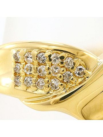 Unbranded 18K (18-karat) Yellow Gold Ring with 0.15ct Diamond, 3.9g Total Weight, Like New Condition, Certificate of Authenticity. (view 2)