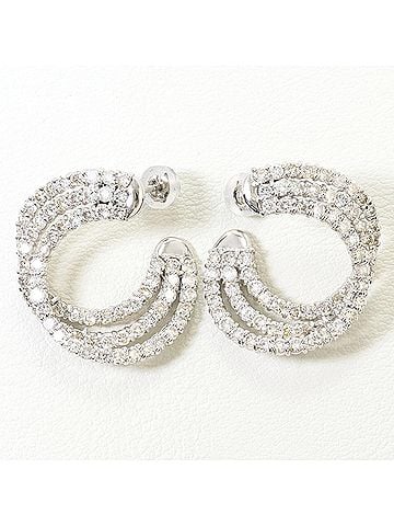 Unbranded PT900 Platinum Earrings with 1.50ct Diamonds, Certificate of Authenticity Included, Total Weight 9.8g, Like New Condition. (view 1)