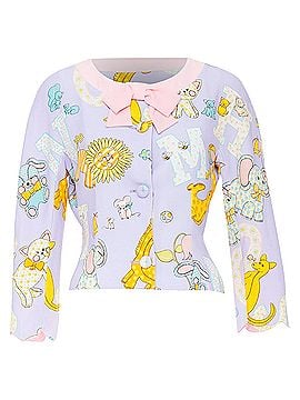 Moschino MOSCHINO COUTURE! 2022 Runway Calico Animals purple pink bow crop jacket IT44 L (view 1)