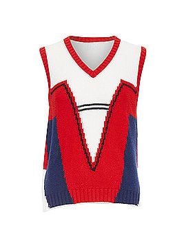 Prada PRADA 2016 Runway 100% cashmere colorblocked intarsia sweater vest IT38 XS (view 1)