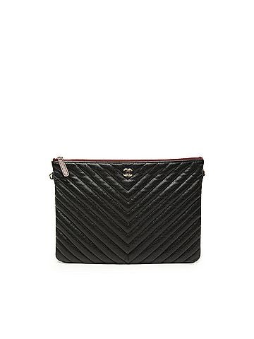 Chanel Medium CC Chevron Caviar O Case Clutch (view 1)