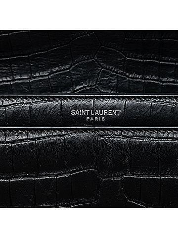 Saint Laurent Medium Croc Embossed Leather Monogram Sunset Crossbody (view 2)