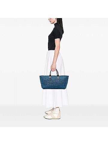 Bottega Veneta Large Lambskin Intreccio Cabat Tote (view 2)