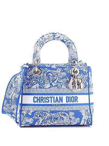 Christian Dior Toile de Jouy Lady D-Lite Bag Embroidered Canvas (view 1)