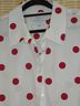 Foxcroft Polka Dots White Red Short Sleeve Button-Down Shirt Size 18 - photo 3