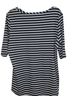L.L.Bean 100% Cotton Stripes Blue White Short Sleeve Blouse Size XL - photo 2