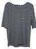 L.L.Bean 100% Cotton Stripes Blue White Short Sleeve Blouse Size XL - photo 1