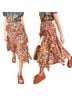 Ulla Johnson 100% Silk Floral Orange Red Silk Skirt Size 10 - photo 1
