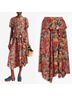 Ulla Johnson 100% Silk Floral Orange Red Silk Skirt Size 10 - photo 9