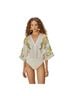 FARM Rio Floral White Yellow Green Bodysuit Size S - photo 1