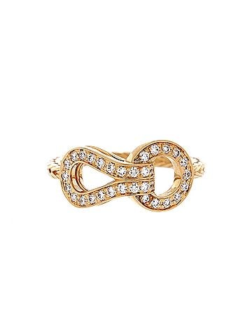 Cartier Agrafe Vine Ring 18K Yellow Gold with Diamonds Small (view 1)