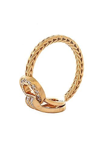 Cartier Agrafe Vine Ring 18K Yellow Gold with Diamonds Small (view 2)