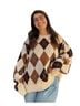 Shiny By Nature Argyle Pullover Sweater Size 5X - photo 1