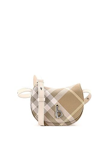 Burberry Rocking Horse Shoulder Bag Check Jacquard with Leather Mini (view 1)