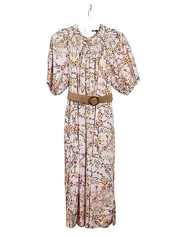J.Crew Floral Smocked Neck Puff Sleeve Midi Dress Casual Dress (view 2)