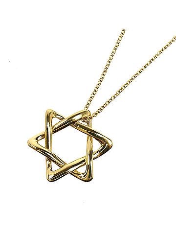 Tiffany & Co. TIFFANY&Co. Tiffany 18K Yellow Gold Star of David Necklace 3.4g 40cm Women's (view 1)