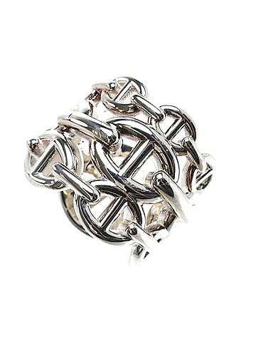 Hermès HERMES Hermes Sterling Silver 925 Chaine d'Ancre Enchainée GM Ring, 12.8g, Women's (view 2)