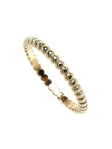 Van Cleef & Arpels Van Cleef & Arpels 18K Yellow Gold Perlee Ring VCARN95Q56 56 2.2g Women's (view 2)