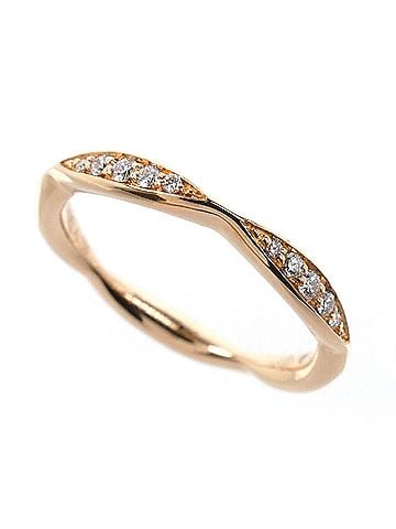 Chanel CHANEL 18KPG Pink Gold Camellia Half Eternity Ring J10836 Diamond 2.3g Women's (view 1)