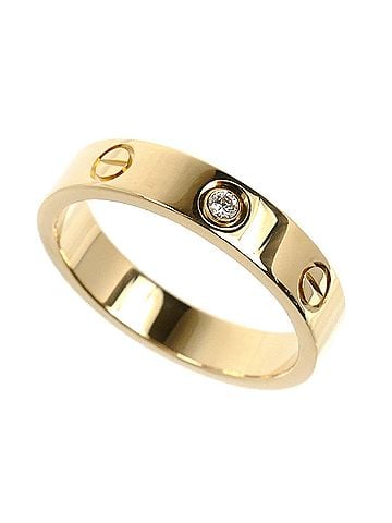 Cartier CARTIER Cartier 18K Yellow Gold Mini Love 1P Diamond Ring B4056153 53 4.6g Women's (view 1)
