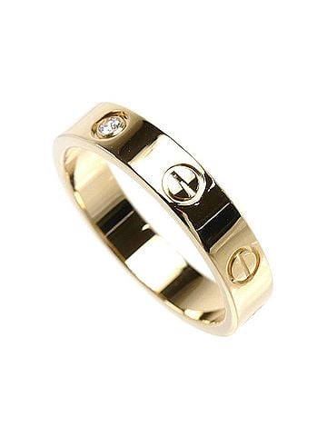 Cartier CARTIER Cartier 18K Yellow Gold Mini Love 1P Diamond Ring B4056153 53 4.6g Women's (view 2)