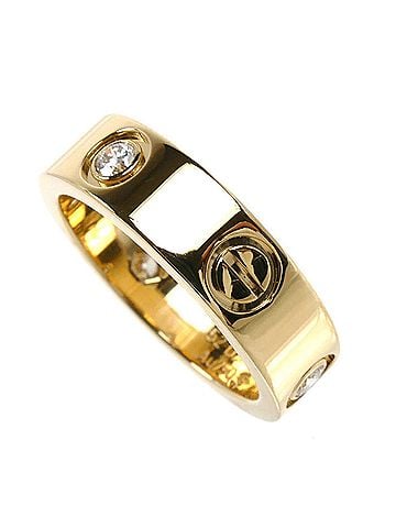Cartier CARTIER Cartier 18K Yellow Gold Love Ring Half Diamond B4032452 52 8.5g Women's (view 2)