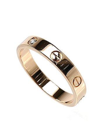 Cartier CARTIER Cartier 18KPG Pink Gold Mini Love 1P Diamond Ring B4050762 2 62 5.3g Women's (view 2)