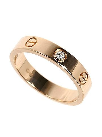 Cartier CARTIER Cartier 18KPG Pink Gold Mini Love 1P Diamond Ring B4050753 53 4.5g Women's (view 1)