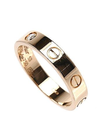 Cartier CARTIER Cartier 18KPG Pink Gold Mini Love 1P Diamond Ring B4050753 53 4.5g Women's (view 2)