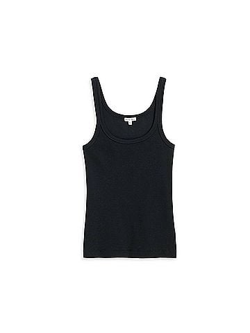 Alex Mill 365 Ribbed Tank Top in Black (view 1)