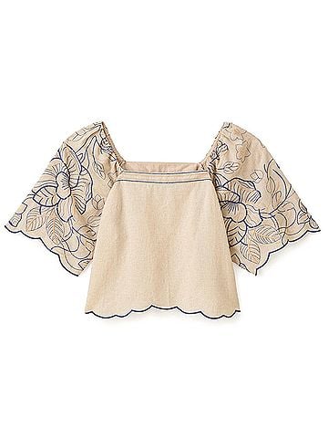 Cartolina Nantucket Bryn Top in Natural Linen (view 1)