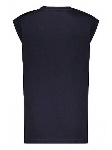 Balmain Women's Cotton Sleeveless Logo Tank Shirt in Black (view 2)