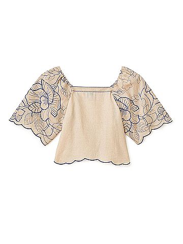 Cartolina Nantucket Bryn Top in Natural Linen (view 2)