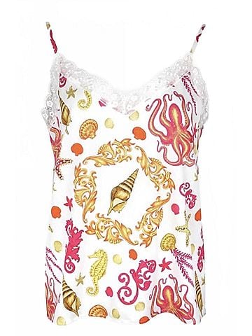 Mucho Gusto Women's Multi Color Cami Top in White (view 1)