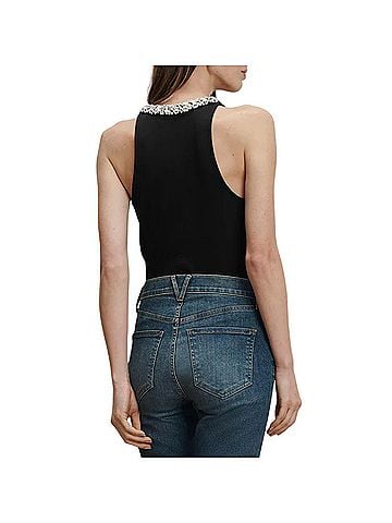 Veronica Beard Ayres Embellished Tank Top in Black (view 2)