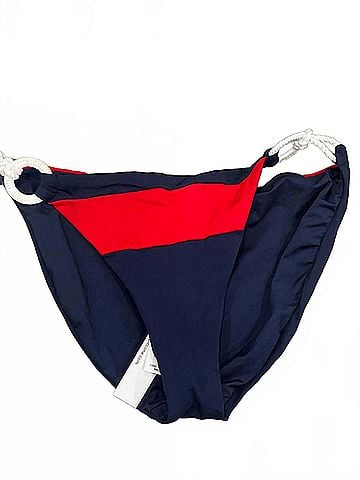 Robin Piccone Women's Standard Babe Side Tie Bottom in Navy Combo (view 1)