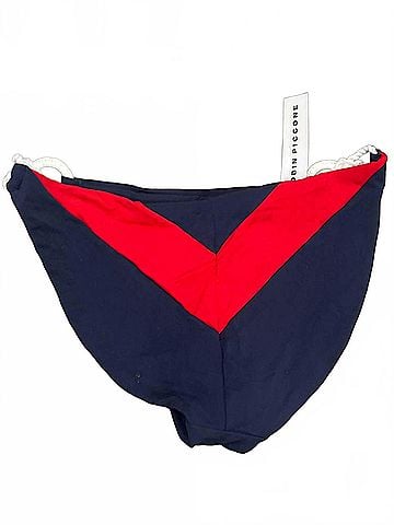 Robin Piccone Women's Standard Babe Side Tie Bottom in Navy Combo (view 2)