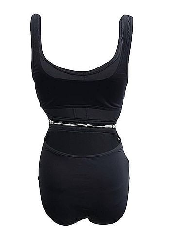 Michael Kors Zip Trim Cutout One Piece Swimsuit in Black (view 2)