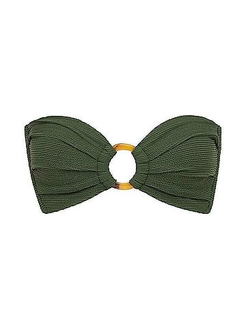 Montce Micro Scrunch Tori Bandeau Bikini Top in Olive (view 1)