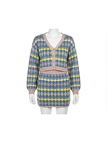 Free People Clueless Knitted Skirt in Multi (view 1)
